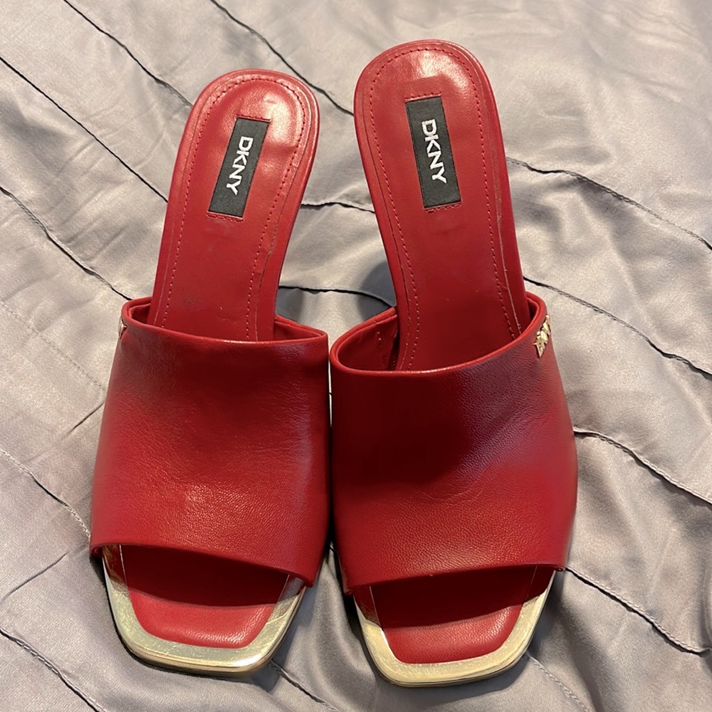 DKNY red heels, like new, only worn twice